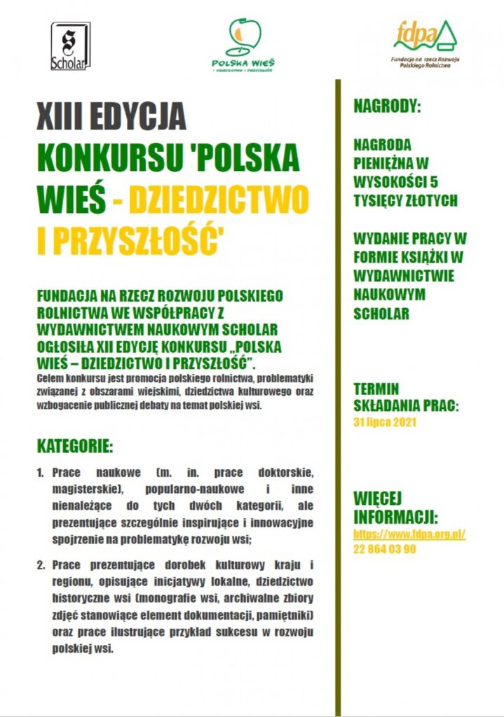 Konkurs „Polska Wieś – Dziedzictwo i Przyszłość”