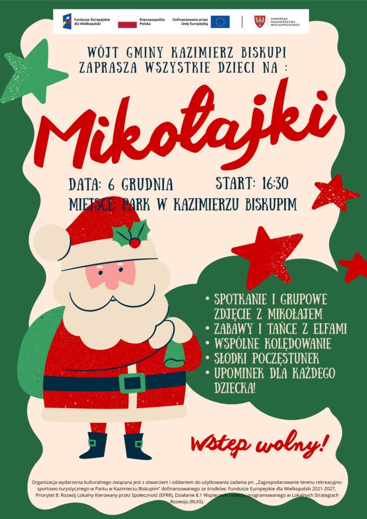 Wójt Gminy Kazimierz Biskupi zaprasza na Mikołajki