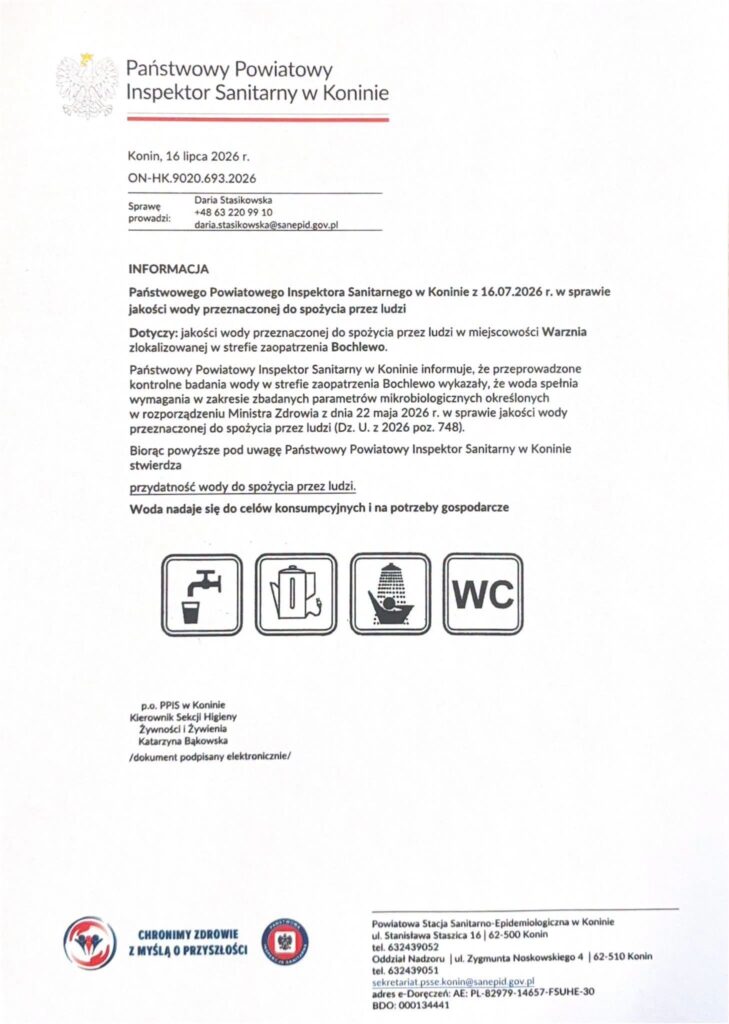 Warznia – woda już przydatna do spożycia